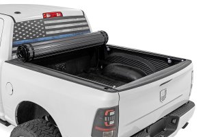 Ram 1500 Classic Hard Roll Up Bed Cover - Rough Country - Flush, Low-Profile Design - Matte Black - '19-'24